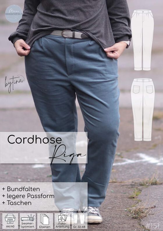 Cordhose – eBook Schnittmuster Gr. 32-48 – Riga #151 image number 4
