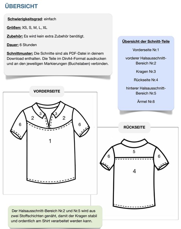 Kinder Poloshirt  Fredrik Nähanleitung Schnittmuster 92-140 image number 8