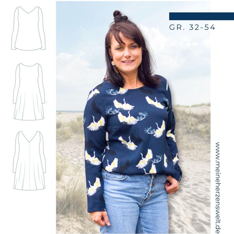 Kleid/Bluse Damen - Schnittmuster Gr. 32-54 - meine AVA #55 image number 1