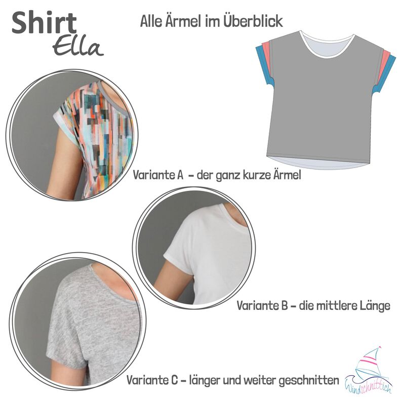 Shirt Ella | angeschnittene Ärmel | XS – XL | A4, A0, Beamer image number 2