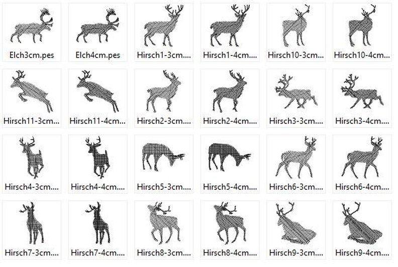 Stickdatei mini Hirsch Reh Elch Silhouetten image number 2