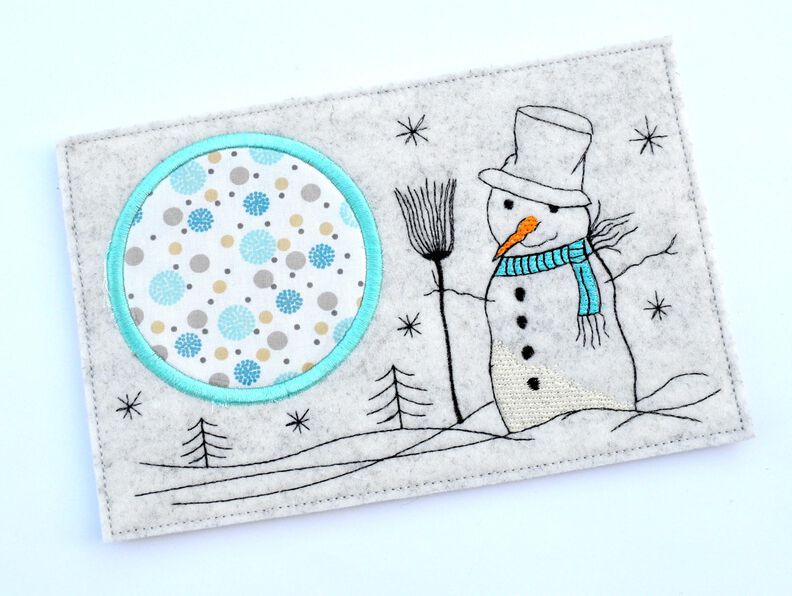 Stickdatei Mugrug Schneemann 13x18cm und 13x20cm image number 4