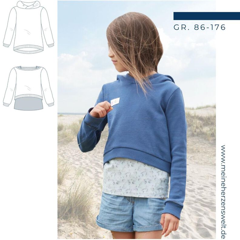 Cropshirt Kinder - Schnittmuster Gr. 86-176 - dein AMY #96 image number 1