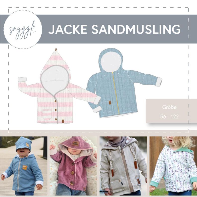 Musselin Jacke Sandmusling Gr. 56-122, Leinen, Canvas image number 1