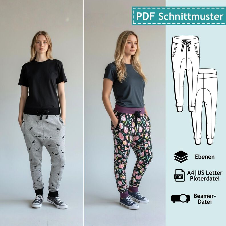 Sweatpants / Jogginghose, Schnitt m. Ebenen, A4, A0+, Beamer image number 1