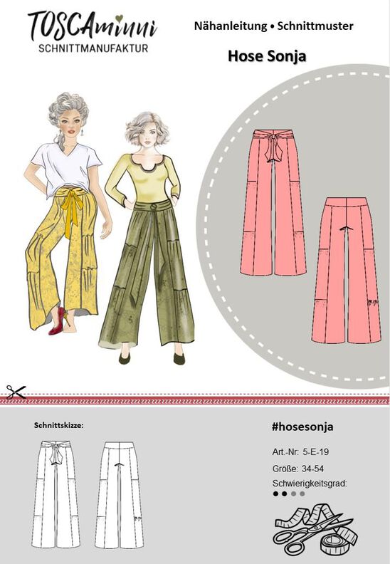 Schnittmuster Damen Hose Sonja Gr. 34-54 + Video image number 6