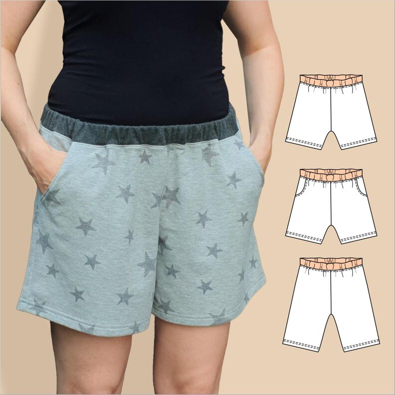 Luca – Damen-Shorts mit Taschen und Gummizug Gr. 34-50 A4+A0 image number 1