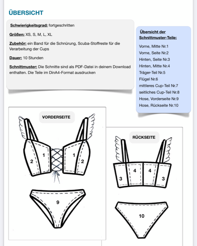 Bikini #Arielle Nähanleitung und Schnittmuster (XS-XL) image number 8