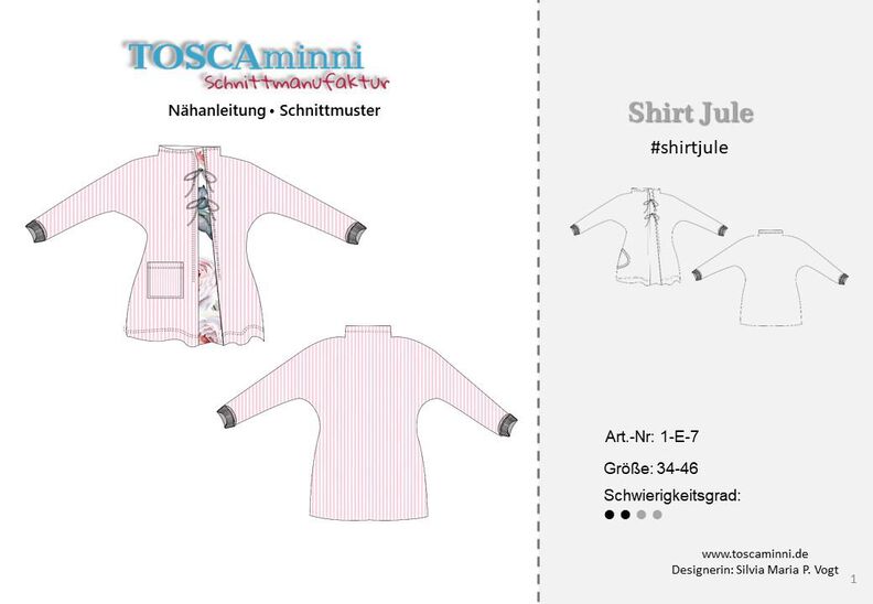 Fledermausshirt Jule Gr. 34-46 Schnittmuster image number 3