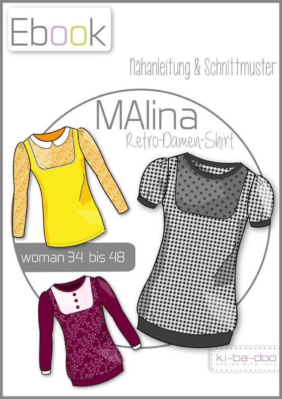 Ebook/Nähanleitung Retro Shirt MALINA Damen Gr. 34-48 image number 1