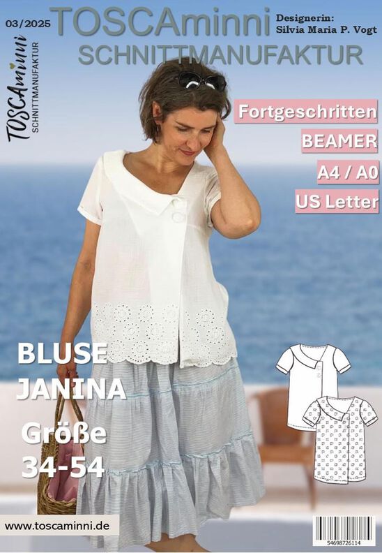 Schnittmuster Bluse Janina | kurzarm mit Kragen | Musselin image number 7