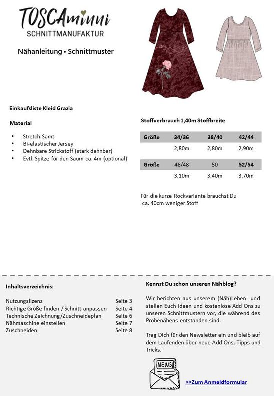 Kleid Grazia Nähanleitung+Schnittmuster Gr. 34-54 image number 10