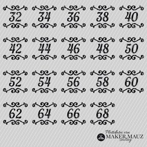 Plotterdatei Gr&ouml;&szlig;enlabel Schn&ouml;rkel 1 Erwachsene