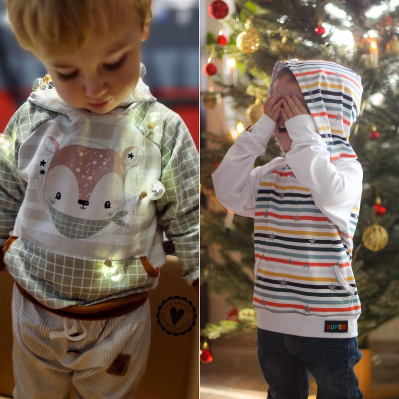 Kinder Hoodie Sweater Raglan Ärmel TIBU ♥ Gr. 92-164 image number 7