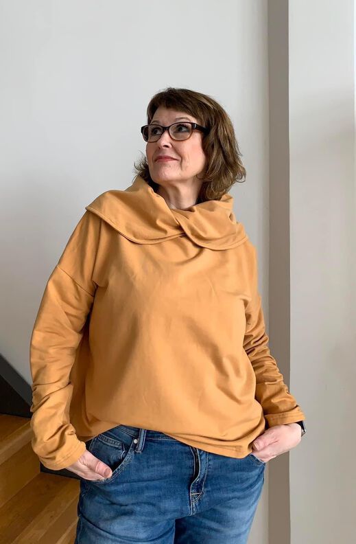 Sweater mit Kragen (34-58) LARANJA Schnittmuster image number 7