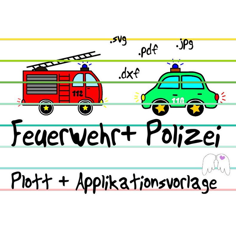 Kombi Polizei + Feuerwehr Plotterdatei + Applikation image number 1