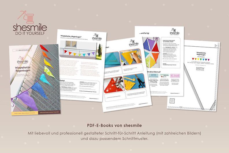 Wimpelkette "Regenbogen" (Nähanleitung und Schnittmuster) image number 3