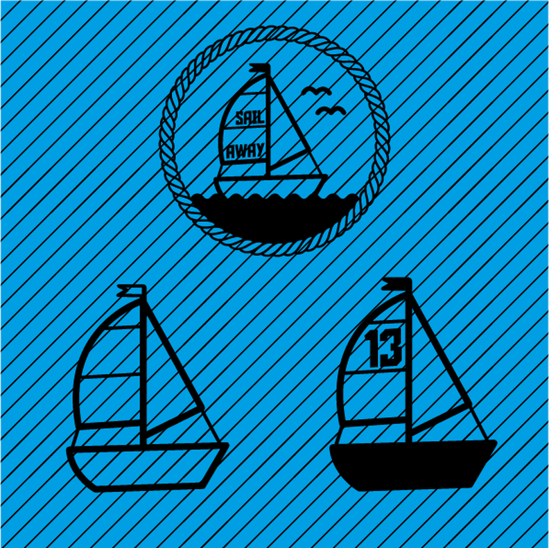 Plotterdatei »It’s Nautical!« – Set Jolle (2er) image number 1