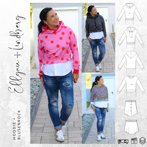 Kombi-Ebook Hoodie ELLGAU + Blusenrock Lindberg