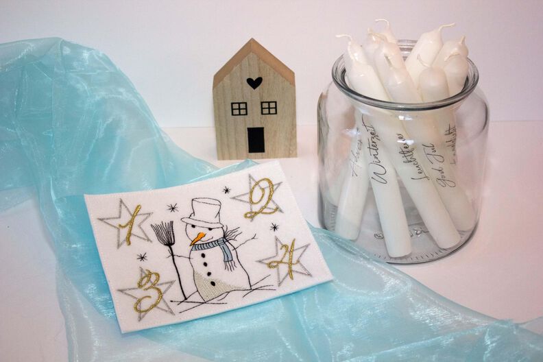Stickdatei Schneemann Adventskranz to go SET image number 7