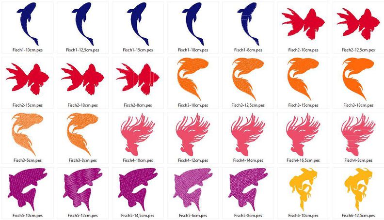 Meerestiere Silhouette Stickdatei Fisch Schildkr&ouml;te  image number 4