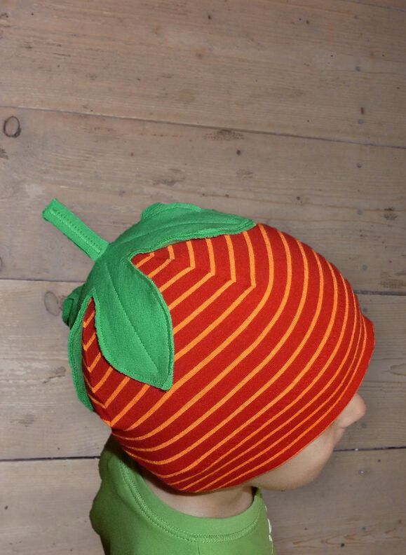 Erdbeermütze | Mütze mit Erdbeerblatt | Gr. 41 – 60 cm image number 6