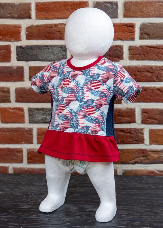 Lia – Baby Shirt mit Rüsche und Knopfleiste Gr. 56-98, A4+A0 image number 10
