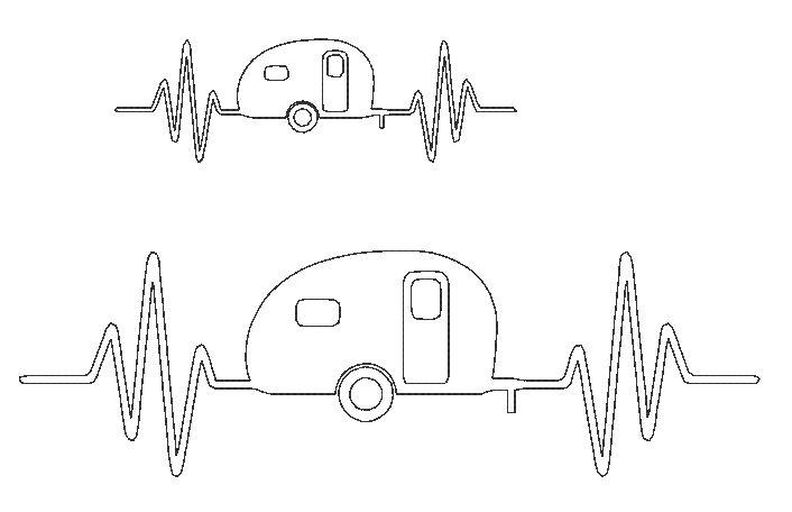 Stickdatei - Camping Liebe 8 Motive Linie Redwork image number 3