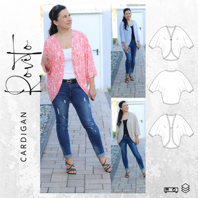 Schnittmuster PDF Ebook Cardigan ROVITO Gr. 34-54