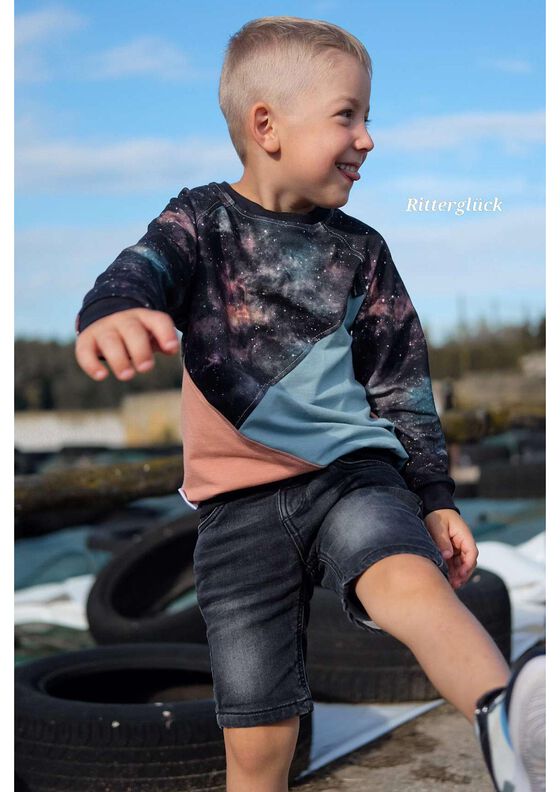 Raglan Sweater Farverig Gr. 128-170, A0, Teilungen image number 2