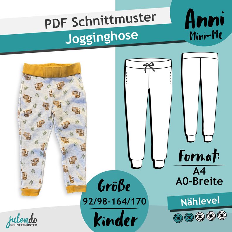  Kinder Jogginghose Anni Gr. 92/98-164/170 - mit Ebenen image number 4