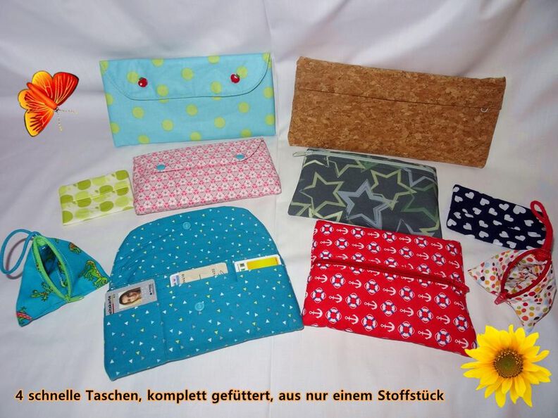 Set 4 schnelle Taschen im Sparset aus nur einem Stoffstück image number 1