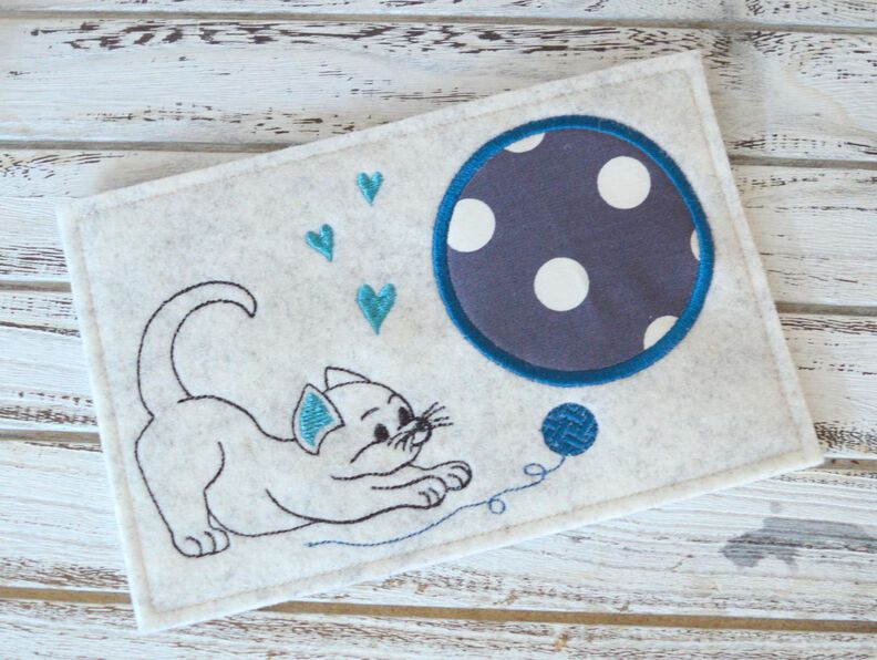 ITH Stickdatei Untersetzer Katze image number 4