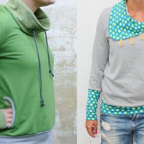 Kragenhoodie f&uuml;r Damen Gr.34-48