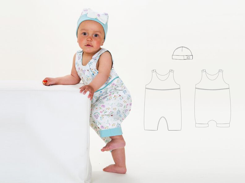 Schnittmuster Set Baby Sommer Overall und Mütze  image number 5