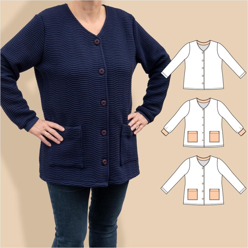 Damen Strickjacke „Nora“ mit Knöpfen BU 80-116, A4+A0 image number 1