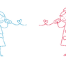 Telefon Mädchen und Junge Stickdatei thumbnail number 2