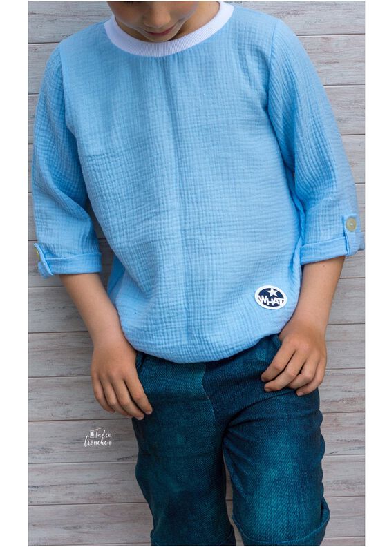Musselin Hoodie Sweater Musling Gr. 86-170, Leinen, A4 + A0 image number 9