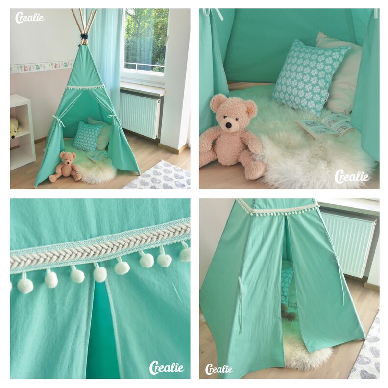 Spielzelt Tipi / Zelt für Kinder / mit Wimpel und Fenster image number 9