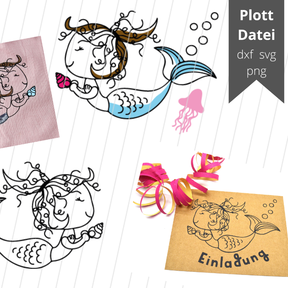 Plotterdatei Nixe Meerjungfrau