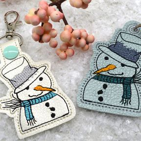  Stickdatei Schlüsselanhänger Schneemann Winter