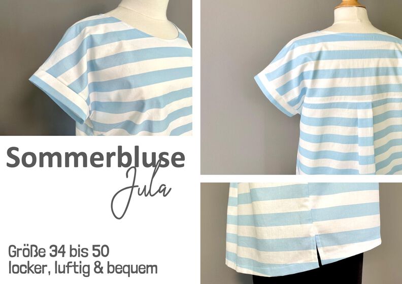 Sommerbluse Jula | 34 – 50 | A4, A0, Beamer image number 8