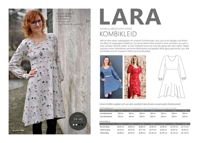 Kleid Lara GR. 34 BIS 46 mit Beamerdatei image number 2