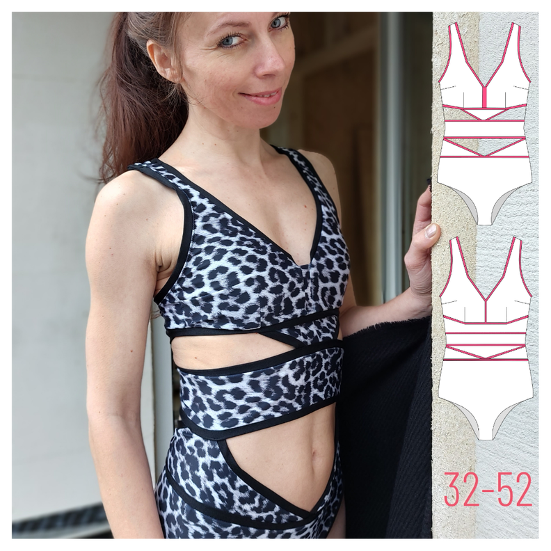 Badeanzug/Monokini, Kurzgrößen und Regrlär, 32-52 image number 1