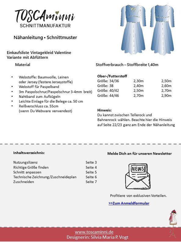 Kleid Valentine Gr. 34-46 Schnittmuster image number 5