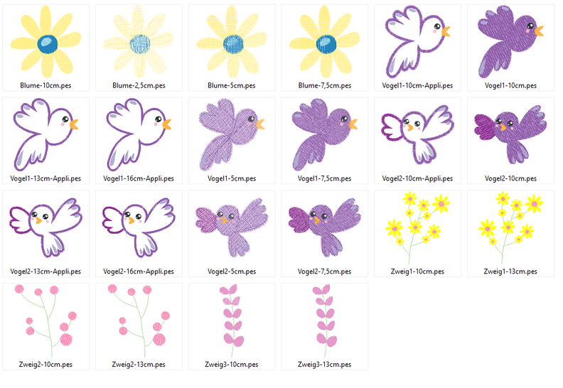 Sommer Vogel Stickdatei image number 2