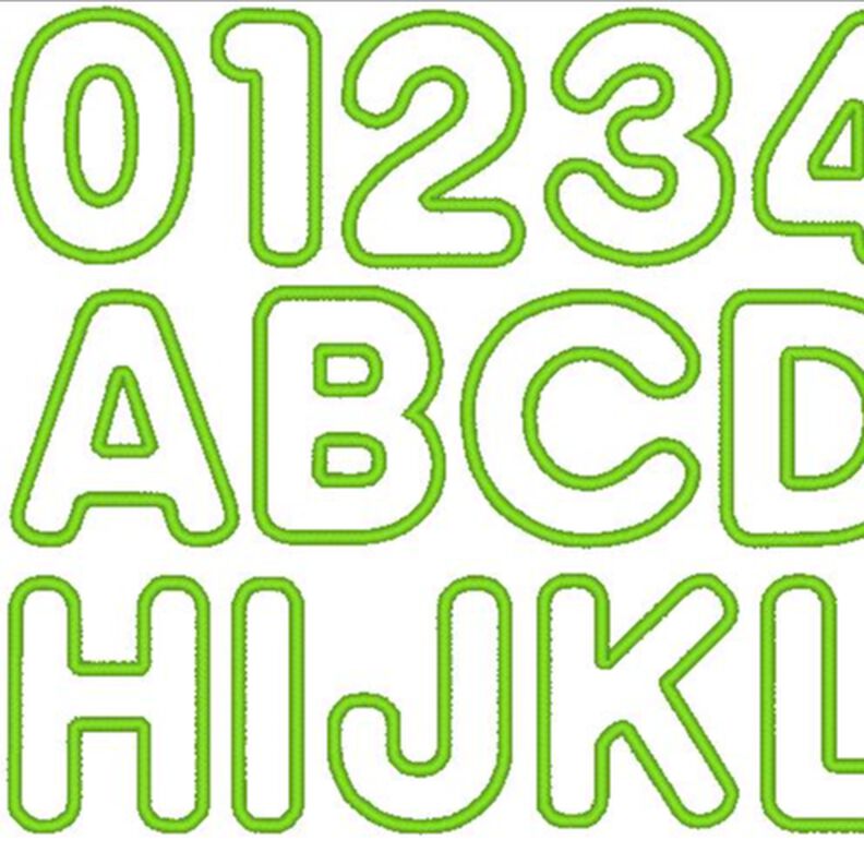 12cm Buchstaben und Zahlen Stickdatei Alphabet Zahl image number 1