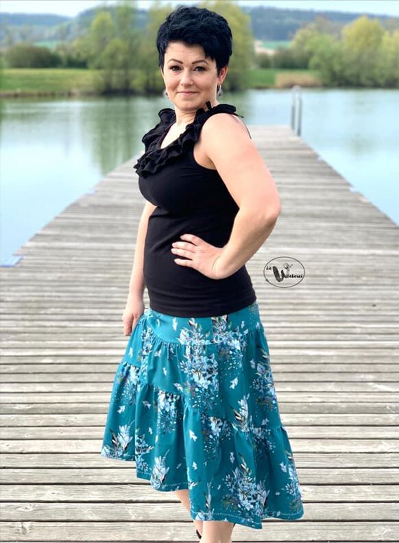 *Ladies Boho Skirt* Stufenrock mit Passe Gr. 32-56, Rock image number 5