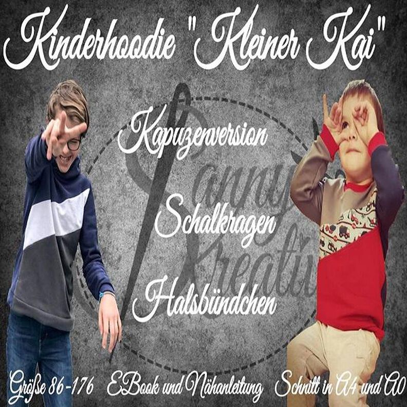 Kinder-Hoodie "Kleiner-Kai"- Nähanleitung - 86-176 image number 1