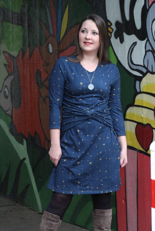 Jersey Kleid mit Knoten-Gürtel A-Linie SIMPUL ♥ Gr. XS-XXL image number 8